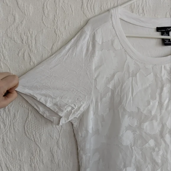 Rxb Sheer White Floral Tshirt Applique Flowers Embroidered Femme Goddess Spring - Picture 3 of 9